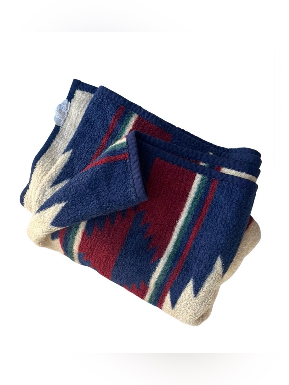 BIEDERLACK Fleece Blanket Southwestern White Blue Burgundy Green Oversized Throw
